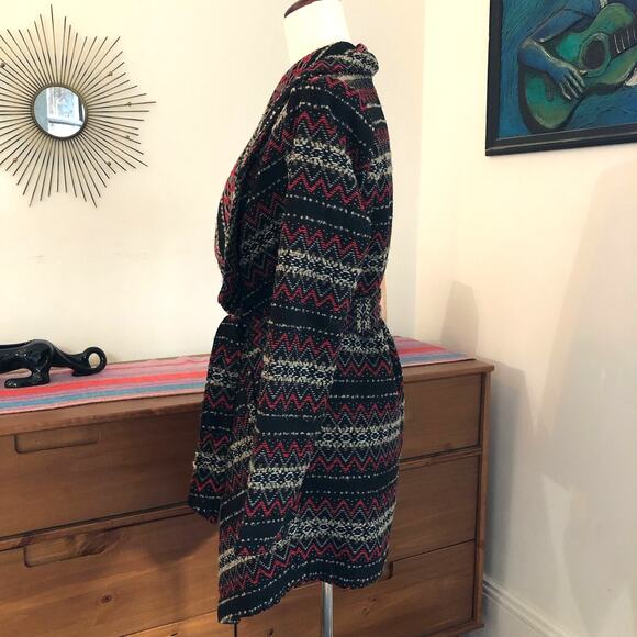 Jack by BB Dakota Open Front Wool Blend Knit Cardigan S Aztec Southwestern Boho - Picture 6 of 13